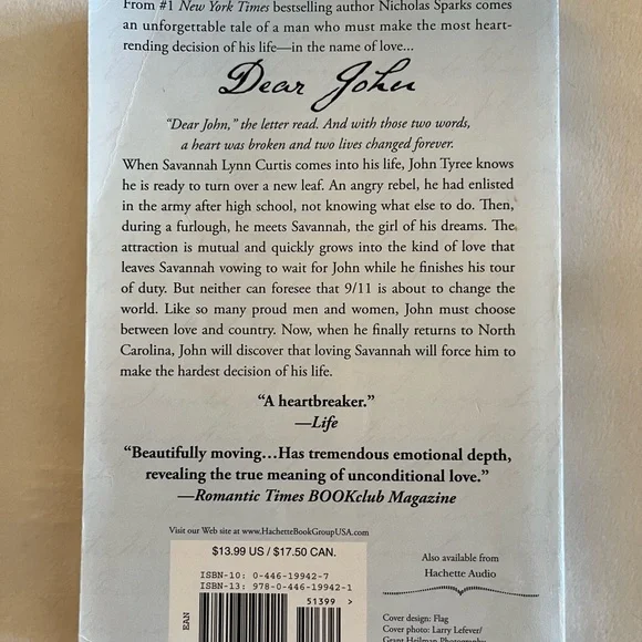 Nicholas Sparks 'Dear John' Book - Picture 2 of 2